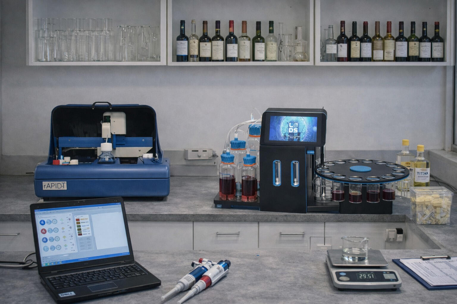 Nice Lab Astoria-Pacific instruments in wine lab